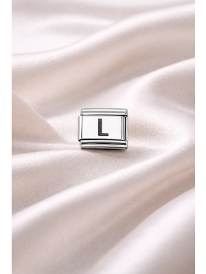AyrStore Nomination Uyumlu L Harf Charm | Çelik Bileklik Aksesuarı | Kişiye Özel Harf Modülü | Minimal & Zarif Tasarım