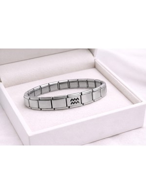 AyrStore Çelik Nomination Bileklik Kova Burcu | Paslanmaz Çelik Burç Bilekliği | Modern ve Özgün Tasarım