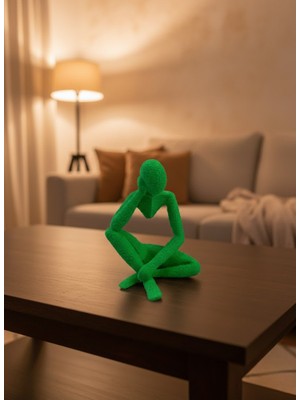 AyrStore Dekoratif Yeşil Insan Figürü Modern Masa ve Raf Süsü
