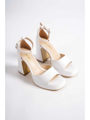 Felisya Butik Kadın Sedef Yüksek Platform Topuklu Abiye Ayakkabı