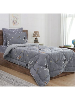 Arma Concept Tek Kişilik Desenli Pufidik Wellsoft Uyku Seti & Yorgan + 2 Adet Yastık Kılıfı + Lastikli Çarşaf