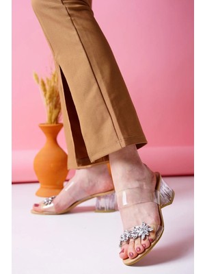 Felisya Butik Şefaf Taşlı Yazlık Ayakkabı / Terlik