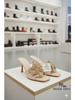 Felisya Butik Moda 16HV Kadar Terlik Çiçekli Fiyonktaş