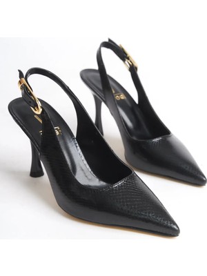 Felisya Butik Kadın Toka Detaylı Arkası Açık Abiye Stiletto Ayakkabı
