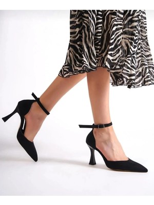 Felisya Butik Saten Topuklu Ayakkabı Siyah Stilleto