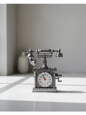 Pileli Store N8808B Telefon Şeklinde Çalar Saat Gümüş