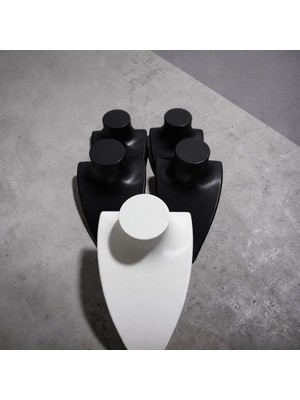 3D Tasarım Boyun Manken Takı Standı(5li Ürün)Siyah/beyaz