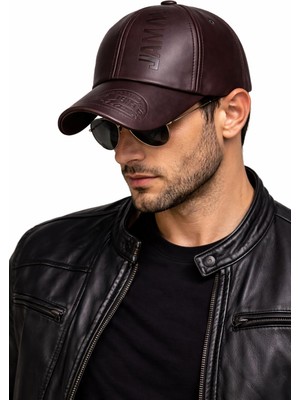 Valkyrie Erkek Koyu Kahverengi Deri Şapka Kavisli Siperlikli Ayarlanabilir Spor Günlük Baseball Cap