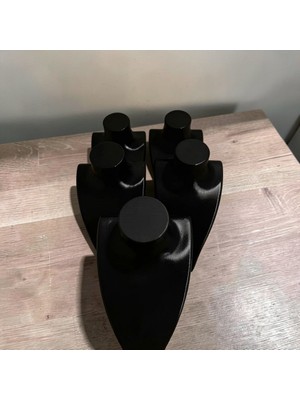 3D Tasarım Boyun Manken Kolye Standı (5li Ürün) Siyah