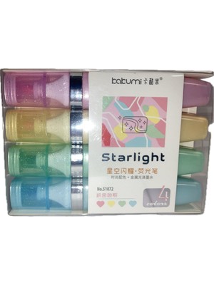 Bafix Fosforlu Kalem (İşaret Kalemi) Simli Starlight 4 Renk Blister 51072