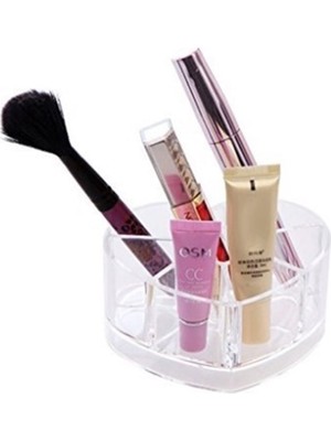 Nuveden Kozmetik Makyaj Malzemesi Düzenleyici Kalpli Akrilik Organizer (4881) NVDN-RSGO34
