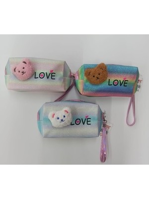 Unick Color Kalem Çantası Simli Love Cat 7702