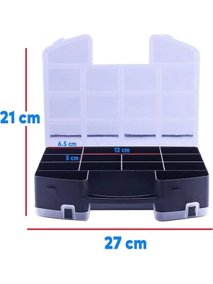AyrStore Organizer Kutu Çift Taraflı 24 Bölmeli Küçük Malzeme Alet Takım Çantası