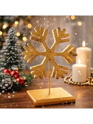 Mirsa Global Modern Gold Kar Tanesi Dekoratif Biblo Bohem Salon Masa Sehpa Üstü Şık Ev Aksesuarı