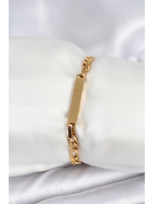AyrStore 316L Çelik Gold Renk Yazı Yazmaya Uygun Kadın Bileklik