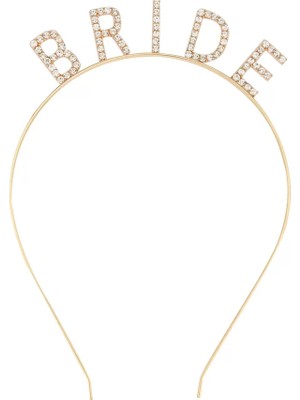 Skygo Altın Gold Renk Bekarlığa Veda Kristal Taş Bride Tacı Ithal 16X10 cm