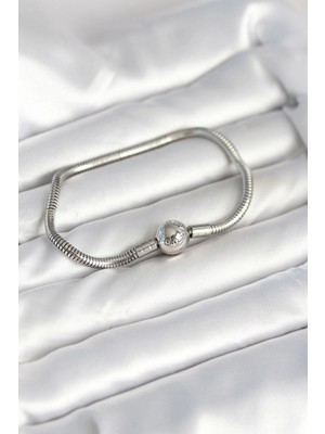 AyrStore Gümüş Renk Pirinç Charm Bileklik