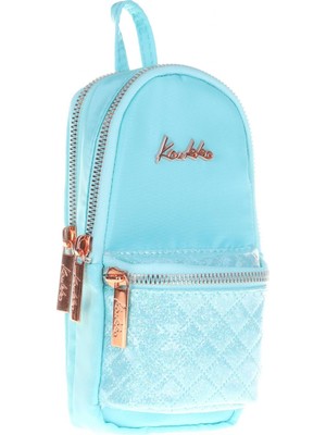 Kaukko Kalem Çantası Bright Junior Bag Kapitone-Turkuaz K2462