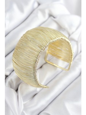 AyrStore Pirinç Tel Sarma Model Gold Renk Kadın Bileklilk