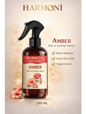 Harmoni AMBER Oda Ve Çamaşır Spreyi Oda Kokusu Oda Spreyi Room Spray 250ml amber kokusu