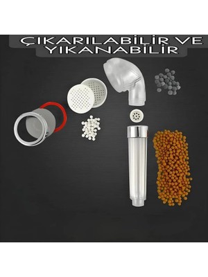 AyrStore Duş Başlığı Arıtmalı Tasarruflu Su Tasarruflu Filtreli Basınç Azaltıcı Kireç ve Klor Azaltıcı