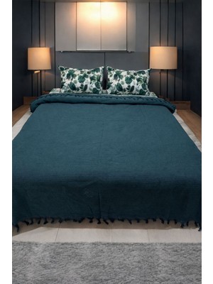 Arma Concept Çift Kişilik Örgü Pike Takımı + Çarşaf + 4 adet Desenli Yastık Kılıfı