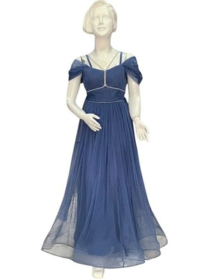 Sim Ipli Uzun Gezboy Abiye Elbise