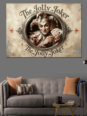 Tablomega The Jolly Joker Klasik Amblem Dekoratif Kanvas - Mdf Ahşap Tablo
