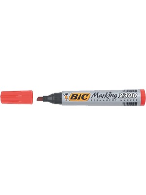 Bic Markör Kesik Uç Kalem Kırmızı 2300 820924 (1 Paket 12 Adet)