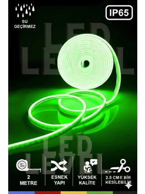Led Level Neon Şerit LED 2 Metre Adabtör Anahtarlı 10 Adet Duvar Aparatı Hediye