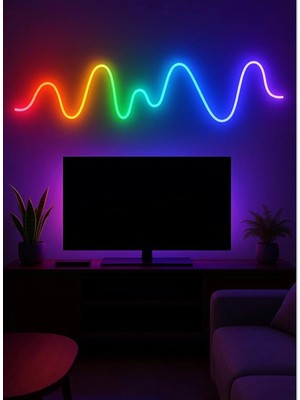 Led Level Piksel Neon Kayar LED 3 mt Sese Duyarli 358 Animasyonlu Kumandali (Led+Kumanda+Trafo) Tak Çaliştir