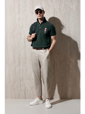 Lufian Glen Erkek Beach Jogger Pantolon Slim Fit Bej