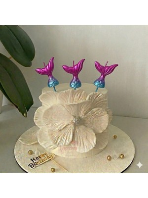 Rönesans Parti 3'lü Deniz Kızı Kuyruğu Figürlü Pasta Mumu