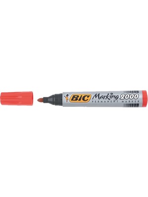 Bic Markör Yuvarlak Uç Kalem Kırmızı 2000 820913 (1 Paket 12 Adet)