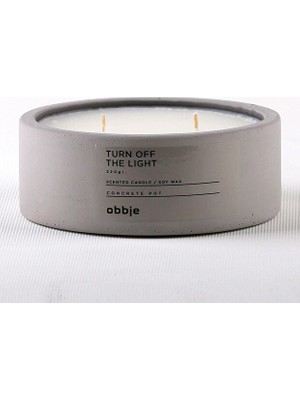 Obbje Kakao & Krema Kokulu Beton Mum | Yatay Form | Çift Fitil | Modern Dekoratif Tasarım