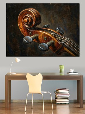 Tablomega Yakın Plan Klasik Keman Sapı Dekoratif Kanvas - Mdf Ahşap Tablo