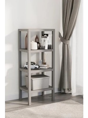 Esranın Dünyası 4 Katlı Plastik Depolama Rafı, Gri, Çok Amaçlı