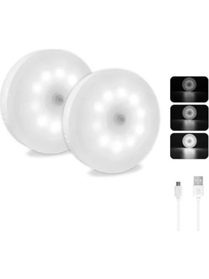 Esranın Dünyası Kısılabilir Hareket Sensörü Gece Lambası, USB Şarj Edilebilir, 10 LED