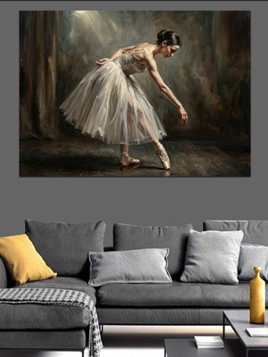 Tablomega Loş Işıkta Dans Eden Balerin Dekoratif Kanvas - Mdf Ahşap Tablo