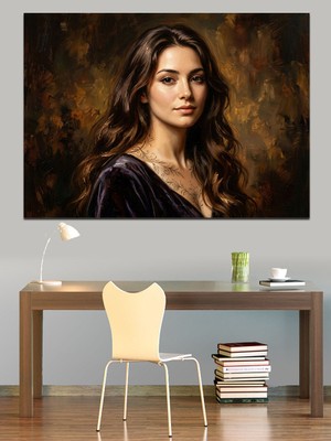 Artmeg Klasik ve Zarif Kadın Portresi Dekoratif Kanvas - Mdf Ahşap Tablo
