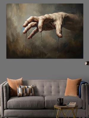 Artmeg Bulutların Arasından Uzanan Dev El Dekoratif Kanvas - Mdf Ahşap Tablo