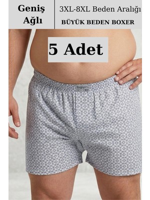 Bigiyin 5 Adet Büyük Beden Erkek Boxer 3xl-8xl Arası Büyük Beden Boxer Özel Üretim Boxer