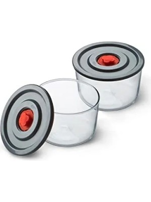 Esranın Dünyası Yuvarlak 2’li Borosilikat Cam Saklama Kabı Seti, 0.35 L