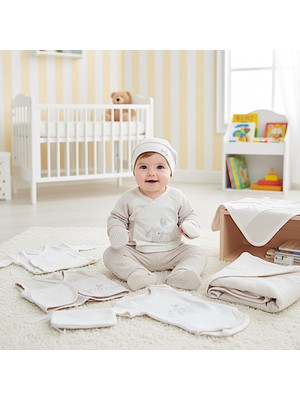 0-3 Ay Bebek Unisex Gaye Organik Kind Nakışlı 10 Lu Body/zıbın Seti