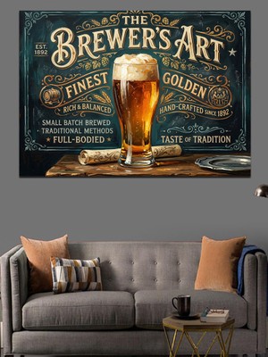 Artmeg The Brewers Art Reklamı Dekoratif Kanvas - Mdf Ahşap Tablo