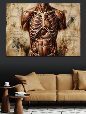 Tablomega Insan Kas Yapısı Anatomi Şeması Dekoratif Kanvas - Mdf Ahşap Tablo