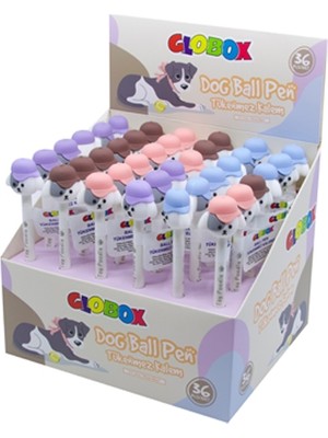 Globox Şapkalı Köpek Figürlü Tükenmez Kalem 0.7Mm Yazım Rengi Mavi 3503 (36 Lı Paket)