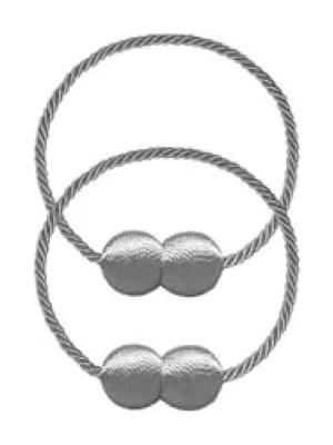 Esranın Dünyası Dekoratif Mıknatıslı Fon Perde Tutucu, 2 Adet, Gri Renk