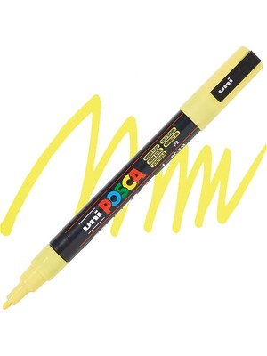 Uni-Ball Posca 0.9-1.3 Su Bazlı Boyama Kalemi Markörü Güneş Sarısı Pc-3M (6 Lı Paket)