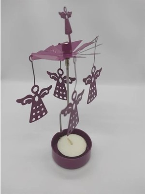 Esranın Dünyası Isı Ile Dönen Mor Melek Mumluk Seti